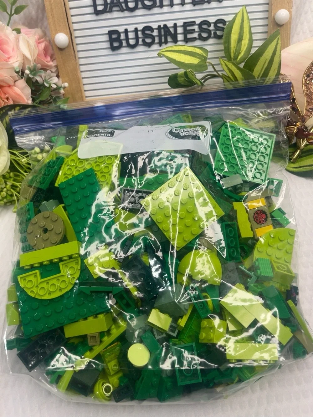 LEGO Bulk Lot 1 lb 12 oz Green Parts Pieces Bricks Genuine